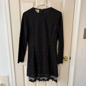 Chic Black Lace Long Sleeve Dress